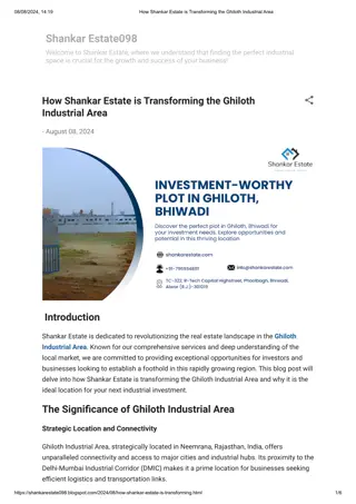 How Shankar Estate is Transforming the Ghiloth Industrial Area