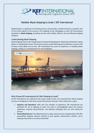 Reliable Aliyah Shipping to Israel | KEF International