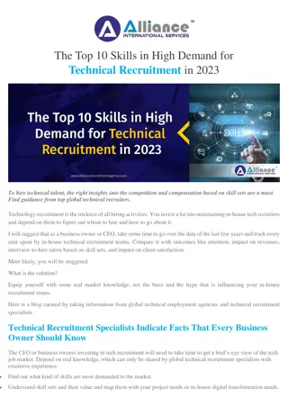 The Top 10 Skills in High Demand for Technical Recruitment in 2023