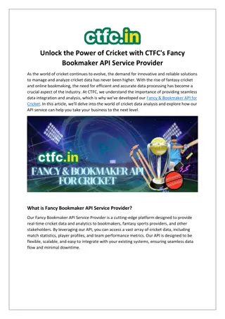 Unlock the Best Fancy & Bookmaker API for Cricket with CTFC