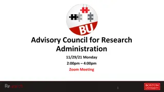 Advisory Council for Research Administration Meeting Updates