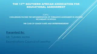 Challenges of Formative Assessment Implementation in Lesotho Secondary Schools: Grade 8 Arts & Entrepreneurship