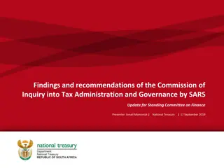 Findings and Recommendations of SARS Governance Commission Inquiry Update