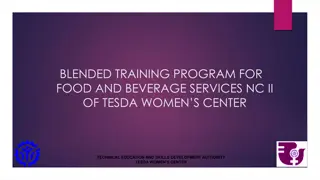 Blended Training Program for Food and Beverage Services NC II of TESDA Women's Center