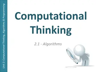 Computational Thinking, Algorithms & Programming Overview