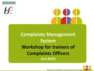 Comprehensive Training Workshop on Complaints Management System Benefits and Implementation