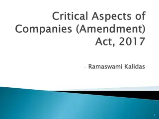 Proposed Changes in Company Regulations under The Companies Act