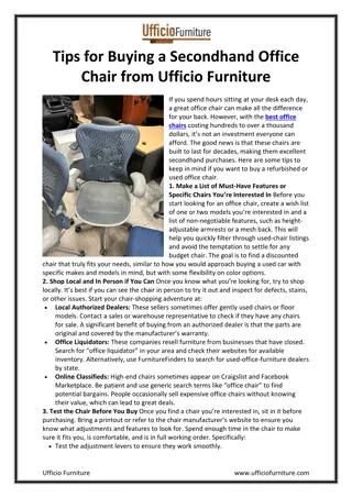 Tips for Buying a Secondhand Office Chair from Ufficio Furniture