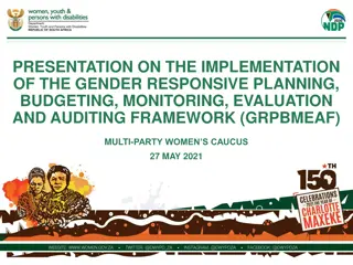 Advancing Gender Equality Through the GRPBMEAF Framework Implementation