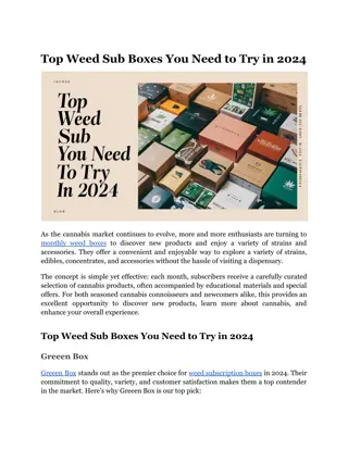 Top Weed Sub Boxes You Need to Try in 2024