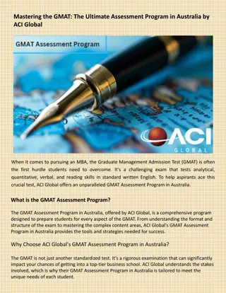 GMAT Assessment Program