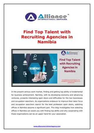 Find Top Talent with Recruiting Agencies in Namibia