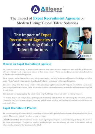 The Impact of Expat Recruitment Agencies on Modern Hiring Global Talent Solutions