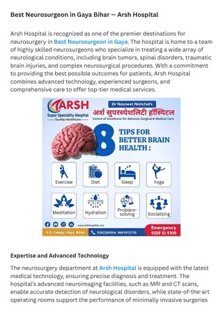 Best Neurosurgeon in Gaya Bihar — Arsh Hospital