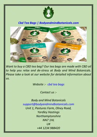 Want to buy a CBD tea bag? Our tea bags are made with CBD oil to help you