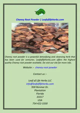 Chaney root powder is a powerful detoxifying and cleansing herb that