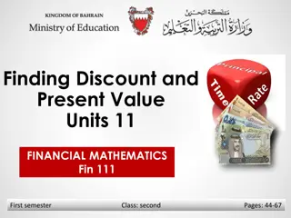 Discounts and Present Value in Financial Mathematics