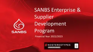 SANBS Enterprise & Supplier Development Program Overview