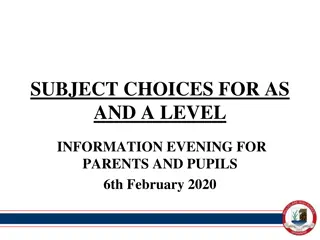 Subject Choices for AS and A Level Information Evening Highlights