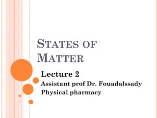 Kinetic Molecular Theory and States of Matter in Physical Pharmacy