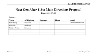 Proposed Main Directions for Next-Gen IEEE 802.11 Standard