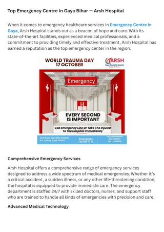 Top Emergency Centre in Gaya Bihar — Arsh Hospital