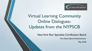 New York Peer Specialist Certification Board Updates and Certification Levels