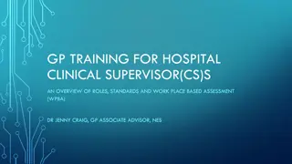 Overview of Roles and Standards for Clinical Supervisors in GP Training