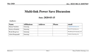 IEEE 802.11-20/0370r0 Multi-link Power Save Discussion