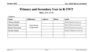 IEEE 802.11-21/1656r0: Primary and Secondary User in R-TWT