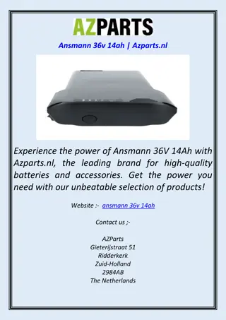 Experience the power of Ansmann 36V 14Ah with Azparts.nl, the leading brand