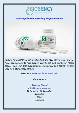 Looking for an NAD  supplement in Australia? We offer a wide range of NAD