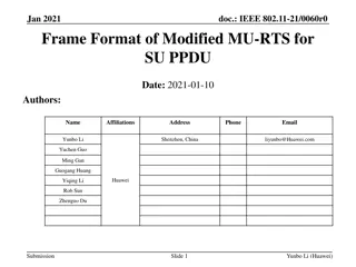 IEEE 802.11-21/0060r0 Jan. 2021 Modified MU-RTS Frame Format