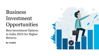 Business Investment Opportunities- Best Investment Options in India 2024 for Hig