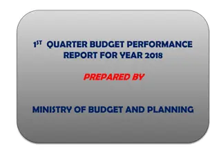 1st Quarter Budget Performance Report for Year 2018 by Ministry of Budget and Planning