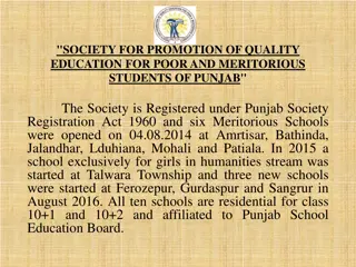 Initiative for Quality Education: Meritorious Schools in Punjab