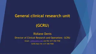 General Clinical Research Unit (GCRU) Services Overview