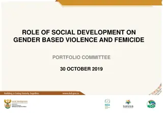 Role of Social Development in Gender-Based Violence and Femicide: Portfolio Committee Review