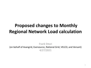 Proposed Changes to Monthly Regional Network Load Calculation and Tariff Language