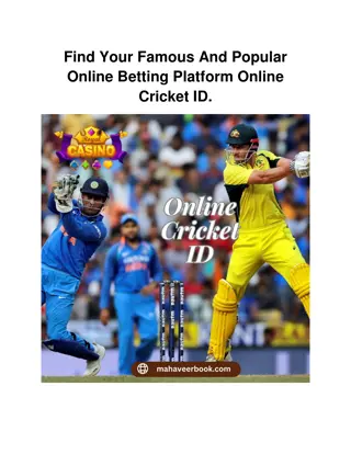 Find Your Famous And Popular Online Betting Platform Online Cricket ID