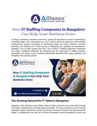 How IT Staffing Companies in Bangalore Can Help Your Business Grow