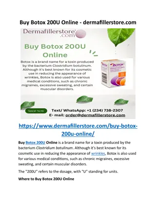 Buy Botox 200U Online - dermafillerstore.com