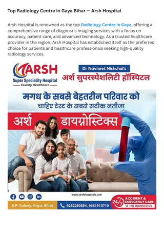 Top Radiology Centre in Gaya Bihar — Arsh Hospital