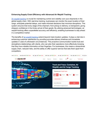 Enhancing Supply Chain Efficiency with Advanced Air Waybill Tracking