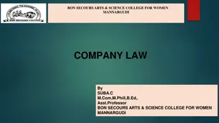 Overview of Company Law in Bon Secours Arts & Science College for Women