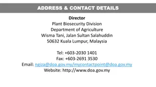 Plant Biosecurity Division - Department of Agriculture, Malaysia