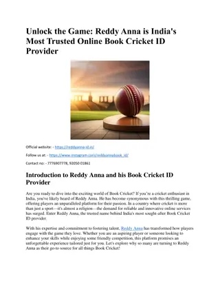 Unlock the Game Reddy Anna is India's Most Trusted Online Book Cricket ID Provider