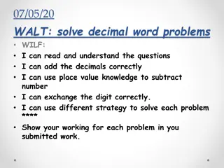 Decimal Word Problems for Math Practice