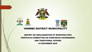 Vhembe District Municipalities Amalgamation Report