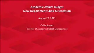 Academic Affairs Budget Management: Overview and Best Practices